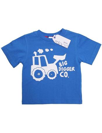 Modré chlapčenské tričko s potlačou bagra vel. 80/86