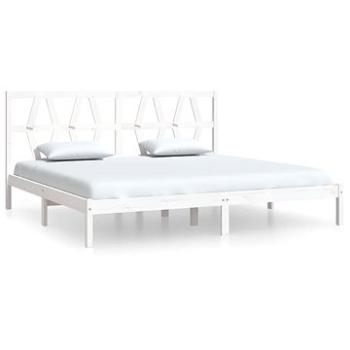 Rám postele biely masívna borovica 200 × 200 cm, 3104019