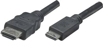 Manhattan HDMI prepojovací kábel #####HDMI-A Stecker, #####HDMI-Mini-C Stecker 1.80 m čierna 304955-CG Ultra HD (4K) HDM