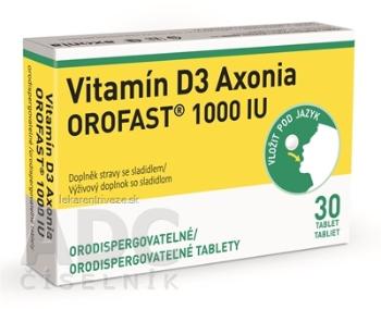 Vitamín D3 Axonia OROFAST 1000 IU orodispergovateľné tablety 1x30 ks