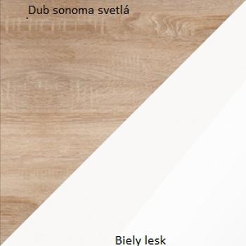 WIP Komoda VERIN | 11 Farba: Sonoma svetlá / biely lesk