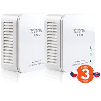 Tenda P200 kit Powerline Mini 2x Adapter, 200 Mb/s, 2x LAN port, Plug & Play, úsporný režim