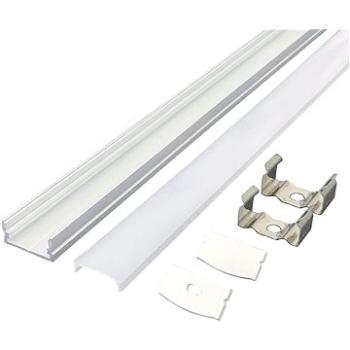 Solight hliníkový profil pre LED pásky 1, 17 × 8 mm, mliečny difuzér, 1 m (WM905)