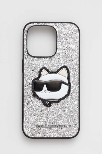 Puzdro na mobil Karl Lagerfeld iPhone 14 Pro 6,1" strieborná farba