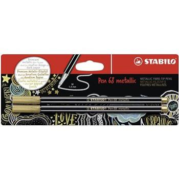 STABILO Pen 68 metallic, 2 ks, zlaté, v blistri (4006381530408)