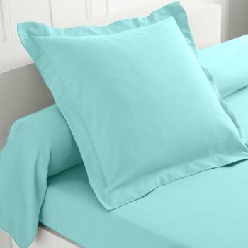 Blancheporte Jednofarebná flanelová posteľná bielizeň zn. Colombine blankytná modrá obliečka na prikrývku140x200cm