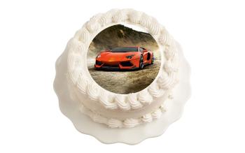 Jedlý papier pre chlapcov a chlapcov, ktorí milujú rýchle autá - Lamborghini 20 cm - breAd. & edible