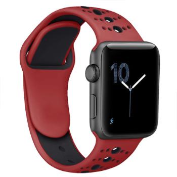 BStrap Silicone Sport remienok na Apple Watch 38/40/41mm, Red Black (SAP007C05)