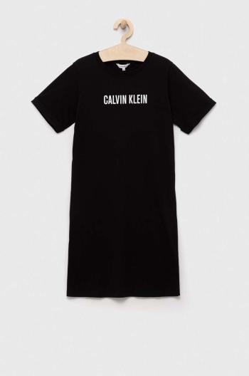 Bavlnené plážové šaty Calvin Klein Jeans čierna farba