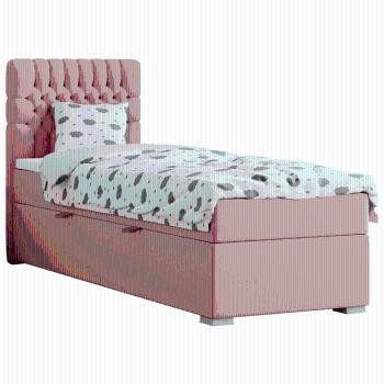 Boxspringová posteľ, jednolôžko, lososová, 90x200, ľavá, FONDA