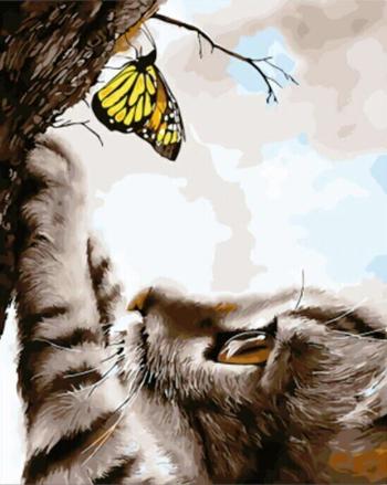 Gaira Maľovanie podľa čísiel Mačiatko s motýľom