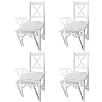 Jedálenské stoličky 4 ks biele borovicové drevo (241511)