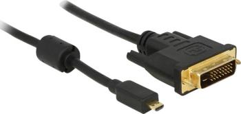 Delock HDMI / DVI káblový adaptér #####HDMI-Micro-D Stecker, #####DVI-D 24+1pol. Stecker 2.00 m čierna 83586 s feritovým