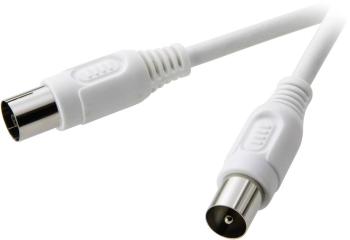 SpeaKa Professional anténny prepojovací kábel [1x anténna zástrčka 75 Ω - 1x anténna zásuvka 75 Ω] 1.50 m 75 dB  biela
