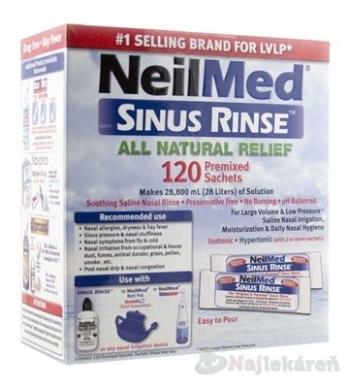 NeilMed SINUS RINSE Natural vrecúška (morská soľ), na hygienu nosa, 120 ks