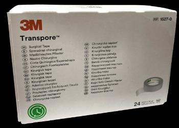 3M Transpore náplasť, cievka 1,25 cm x 9,1 m transparentná polyuretánová 24 ks