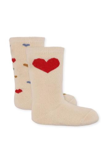 Detské ponožky Konges Sløjd 2-pak béžová farba