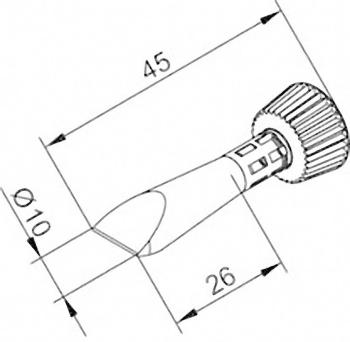 Ersa 0102CDLF100C/SB spájkovací hrot dlátová forma Veľkosť hrotov 10 mm Dĺžka hrotov 45 mm obsah, množstvo obsiahnutého