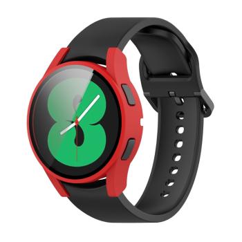 Ochranný kryt s tvrdeným sklom pre Samsung Galaxy Watch 4 44mm červený