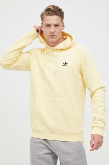 Mikina adidas Originals pánska, žltá farba, s kapucňou, s nášivkou