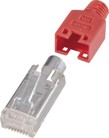 Hirose Electronic  Konektor RJ45, tienený CAT5e HRS8RT10 zástrčka, rovná  Počet pólov: 8P8C  červená 10 ks