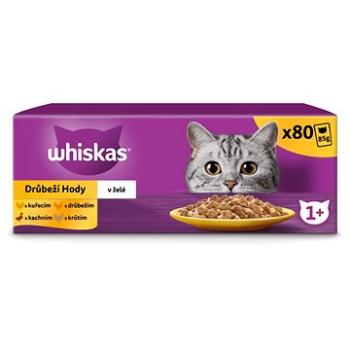 Whiskas kapsičky hydinový výber v želé pre dospelé mačky 80 × 85 g (5900951302275)