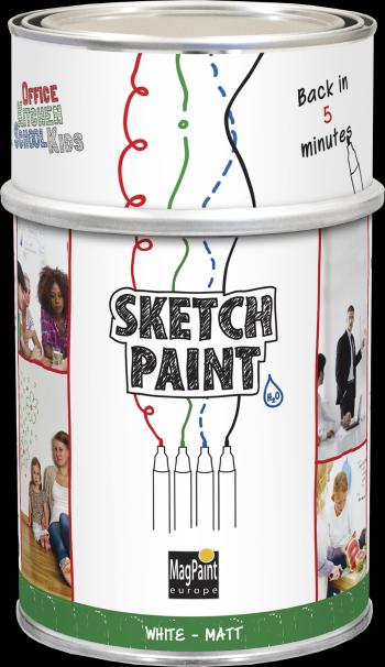 SketchPaint - popisovateľná farba na stenu (whiteboard) 0,5 l biela lesklá