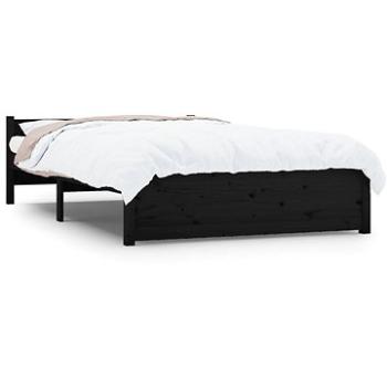 Rám postele čierny masívne drevo 140 × 200 cm, 815048