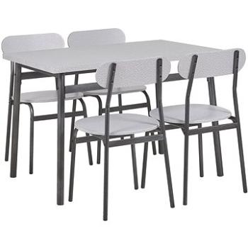 Sada jedálenského stola a 4 stoličiek sivá s čiernou VELDEN, 251908 (beliani_251908)