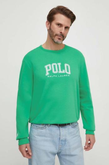 Mikina Polo Ralph Lauren pánska,zelená farba,s potlačou,710934715