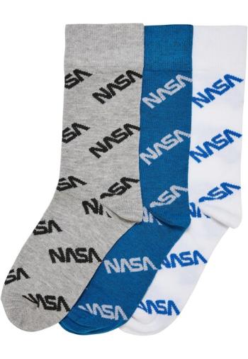 Mr. Tee NASA Allover Socks Kids 3-Pack brightblue/grey/white - 39–42