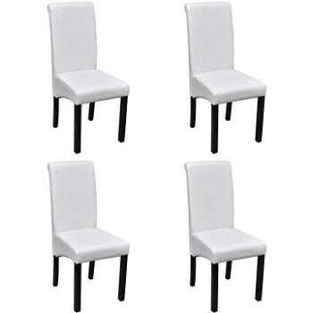 Jedálenské stoličky 4 ks biele umelá koža (241729)