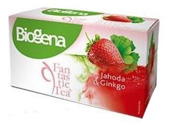 Biogena Fantastic Tea Jahoda & Ginkgo vrecúška bylinný čaj 20 x 2 g