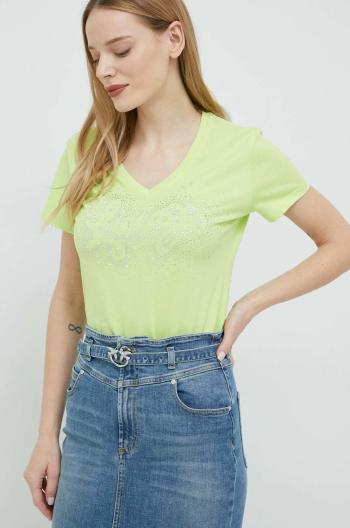 Bavlnené tričko Liu Jo zelená farba