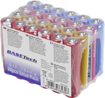 Basetech  mikrotužková batérie typu AAA  alkalicko-mangánová 1170 mAh 1.5 V 24 ks