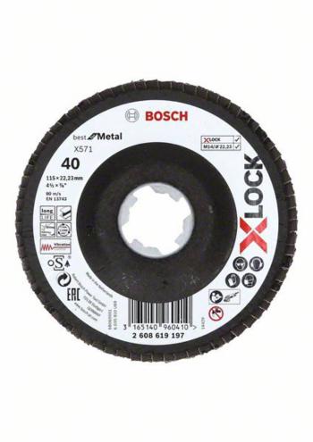 Bosch Accessories 2608619197 lamelový kotúč Ø 115 mm Zrnitosť 40 1 ks