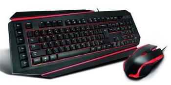 CRONO herná klávesnica s myšou CM637, USB, multimediálna, čierna