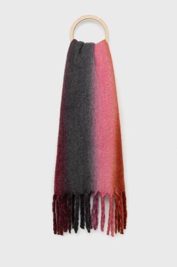 Šál s prímesou vlny Answear Lab ružová farba, vzorovaný