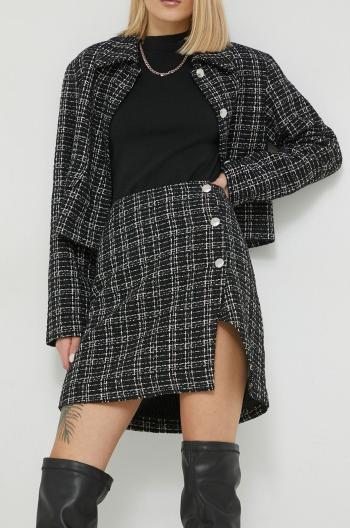 Sukňa HUGO čierna farba, mini, rovný strih