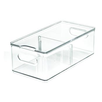 Transparentný úložný box s vekom iDesign The Home Edit, 30,5 x 15,2 cm