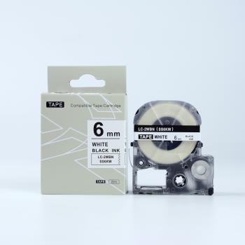 Epson HTS6KW, 6mm x 8m, černý tisk / bílý podklad, kompatibilní páska