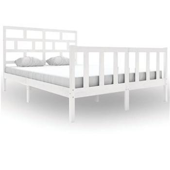 Rám postele biely masívna borovica 160 × 200 cm, 3101359