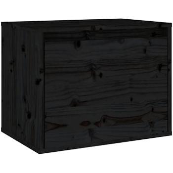 Shumee, nástenná čierna, 45 × 30 × 35 cm, masívne borové drevo, 813443