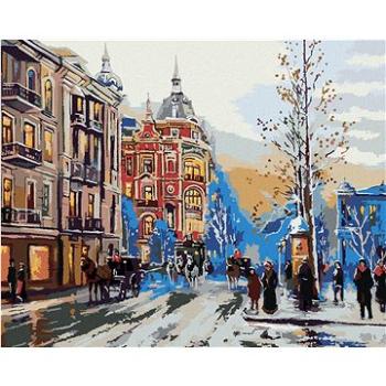 Maľovanie podľa čísel - Zimná mestská ulička (HRAbz33195nad)