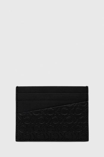 Kožené puzdro na karty Calvin Klein pánsky, čierna farba