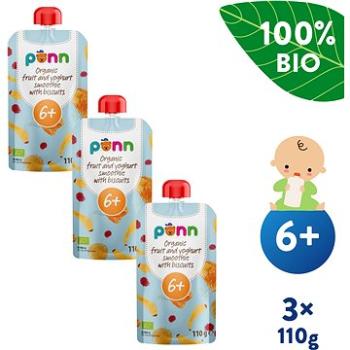 SALVEST Ponn BIO Ovocné smoothie s jogurtom a sušienkami 3× 110 g (8594200260736)