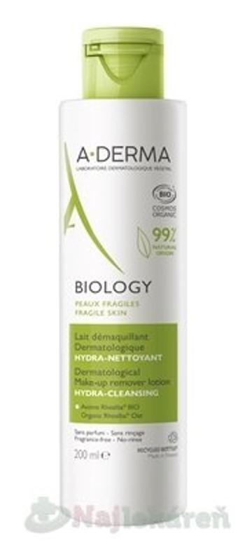 A-Derma Biology Dermatologické odličovacie mlieko Hydratačné čistiace 200 ml
