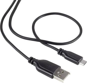 USB kábel 1x USB 2.0 A ⇔ 1x microUSB 2.0 zástrčka 1 m, čierna RENKFORCE