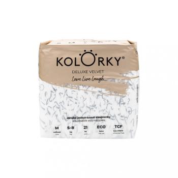 KOLORKY DELUXE VELVET Plienky jednorazové eko so zamatovým povrchom M (5-8 kg) 21 ks