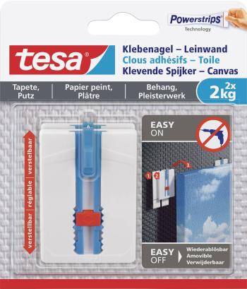 tesa 77779 tesa® lepiace plátno na nechty, nastaviteľné, tapety a sadra, 2x2 kg  biela Množstvo: 2 ks